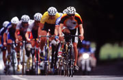 General view of the field in the Road Race during the Sydney 2000 Paralympic Games on the road course in Sydney, Australia.  Matt Turner/Allsport