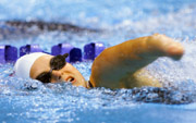 Anne-Cecile Lequien of France in action during the womens 200 metres freestyle S4 final during the Sydney 2000 Paralympic Games in Sydney.  Jamie Squire / Allsport